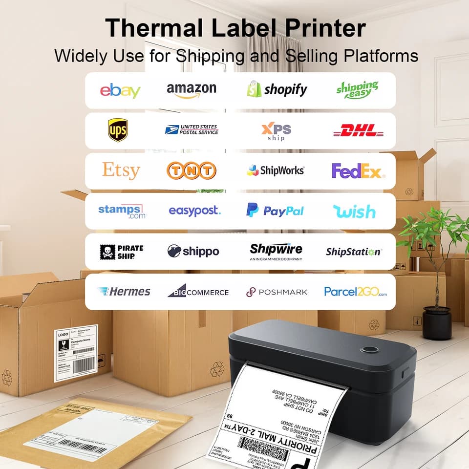 Marklife X4 Label Printer | Portable 4x6 Mailing Packages | Bluetooth & Auto Recognition - Thumbnail 3