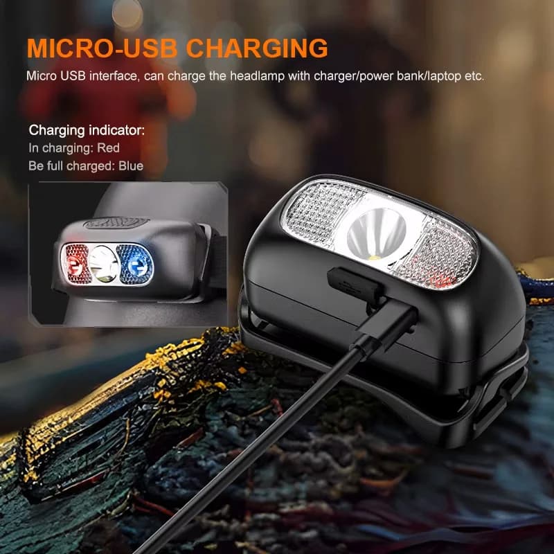 SUPERFIRE Mini Rechargeable Head Torch | USB High Power LED | Waterproof Work Light - Thumbnail 4