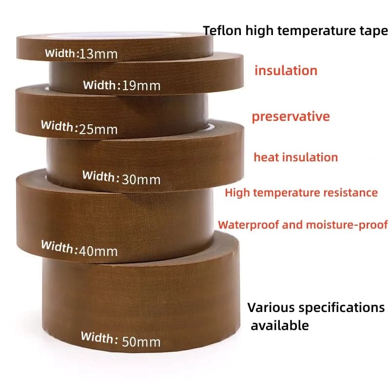 High-Temp PTFE Tape | 300°C Heat Resistance | Adhesive for Sealers - Thumbnail 2