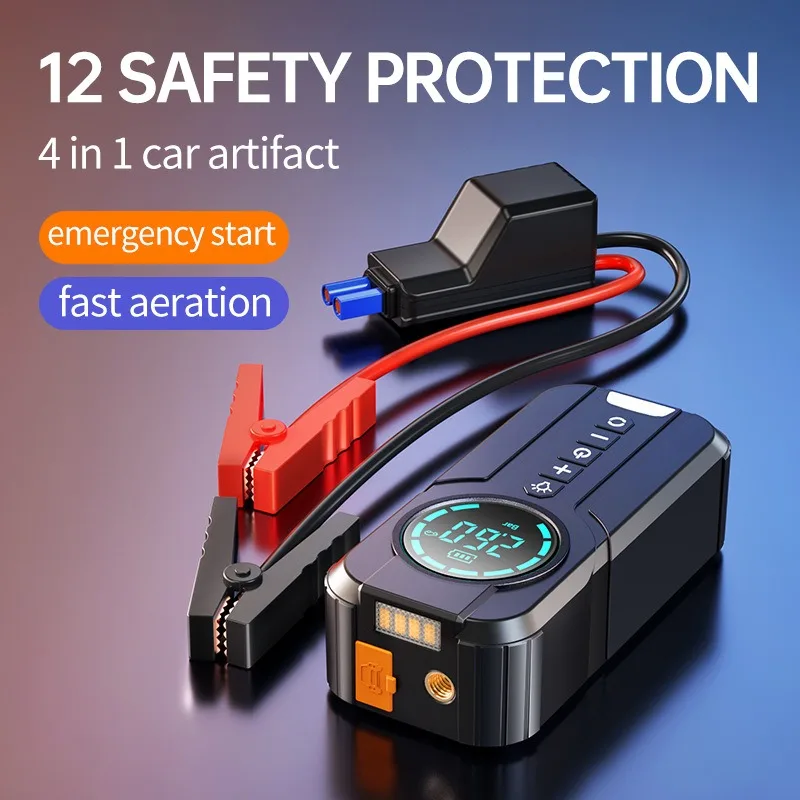12V Jump Starter Kit | Tyre Inflator & Power Bank | Portable Booster & Charger - Thumbnail 4