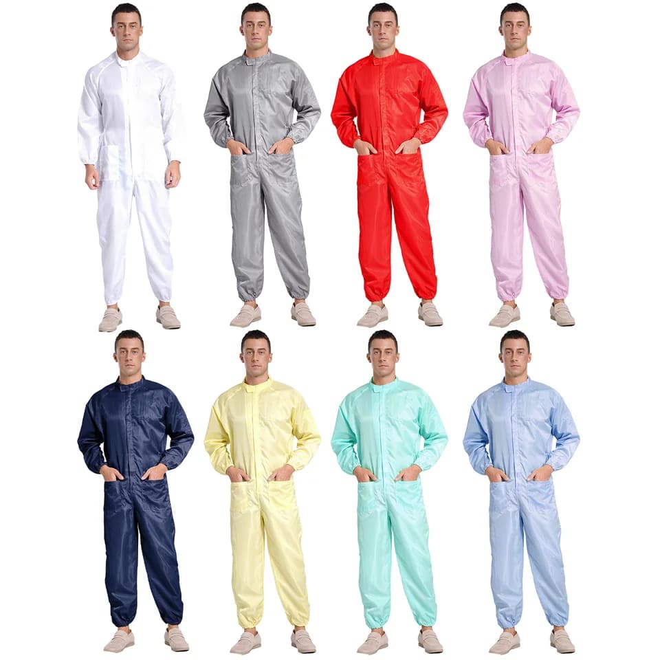 Full Hazmat Suit Coveralls | Anti-Static Front Zip | Workshop Worker Uniform - Thumbnail 3