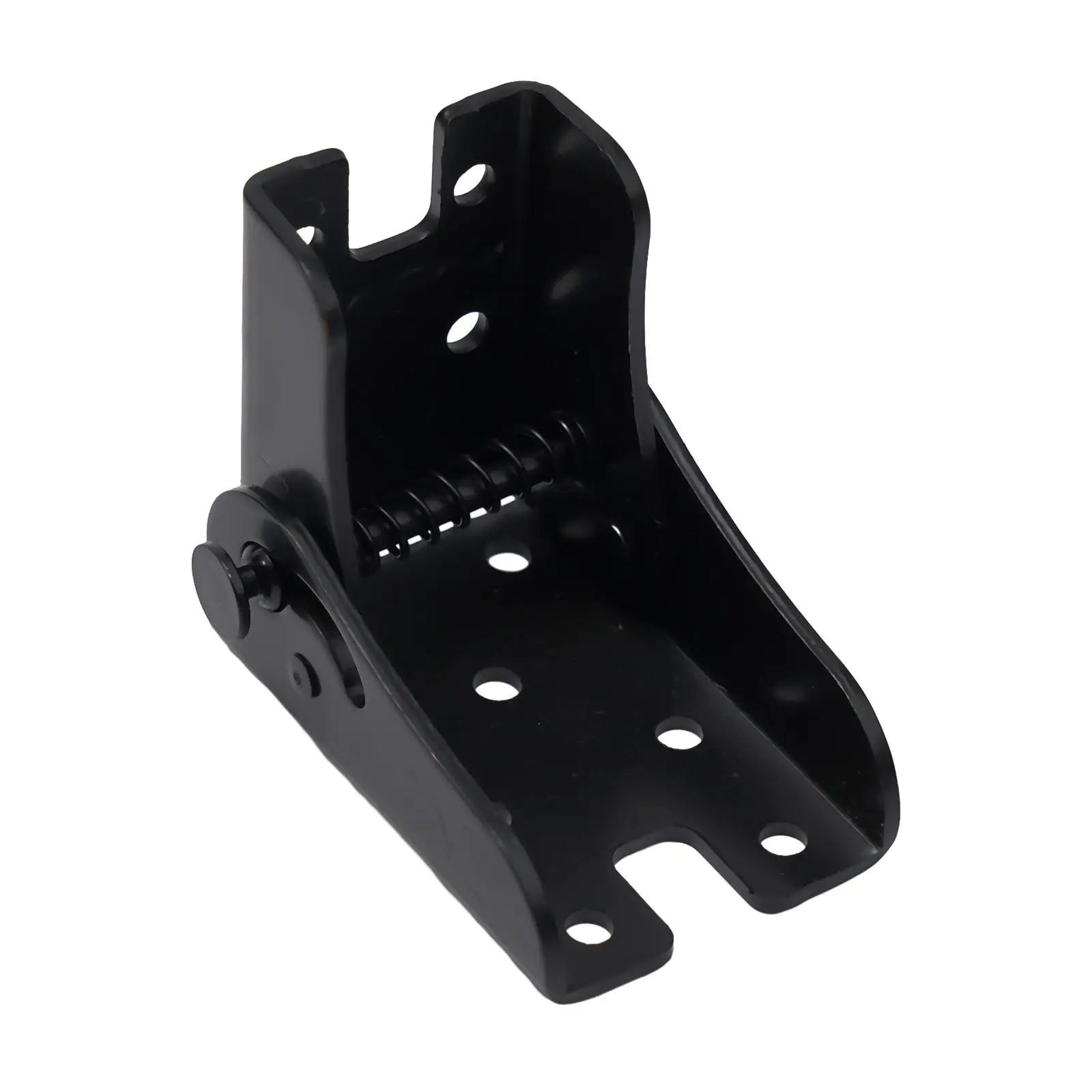 Black 90-degree self-locking folding hinge for sofa beds, dining tables, or lift support cabinets with locking mechanism.