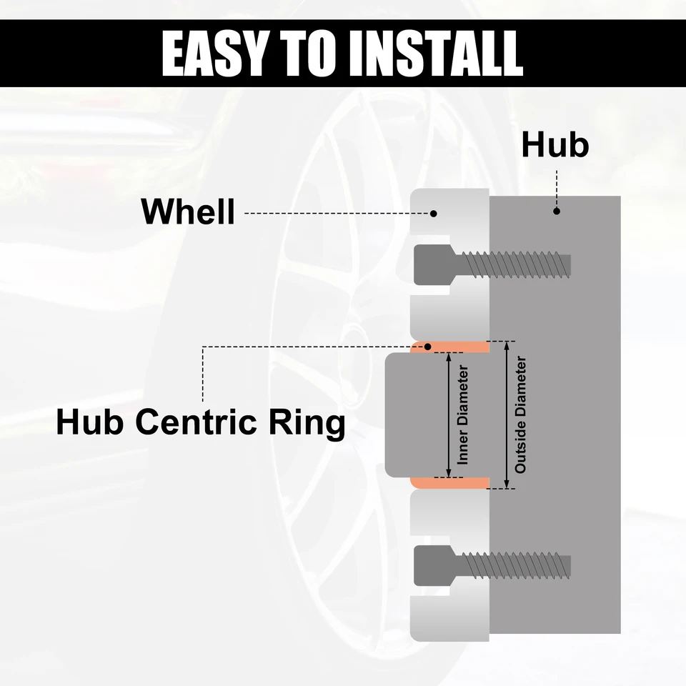Car Wheel Hub Centric Rings | Aluminium Alloy Spacers | 83.1mm to 66.9mm - Thumbnail 3