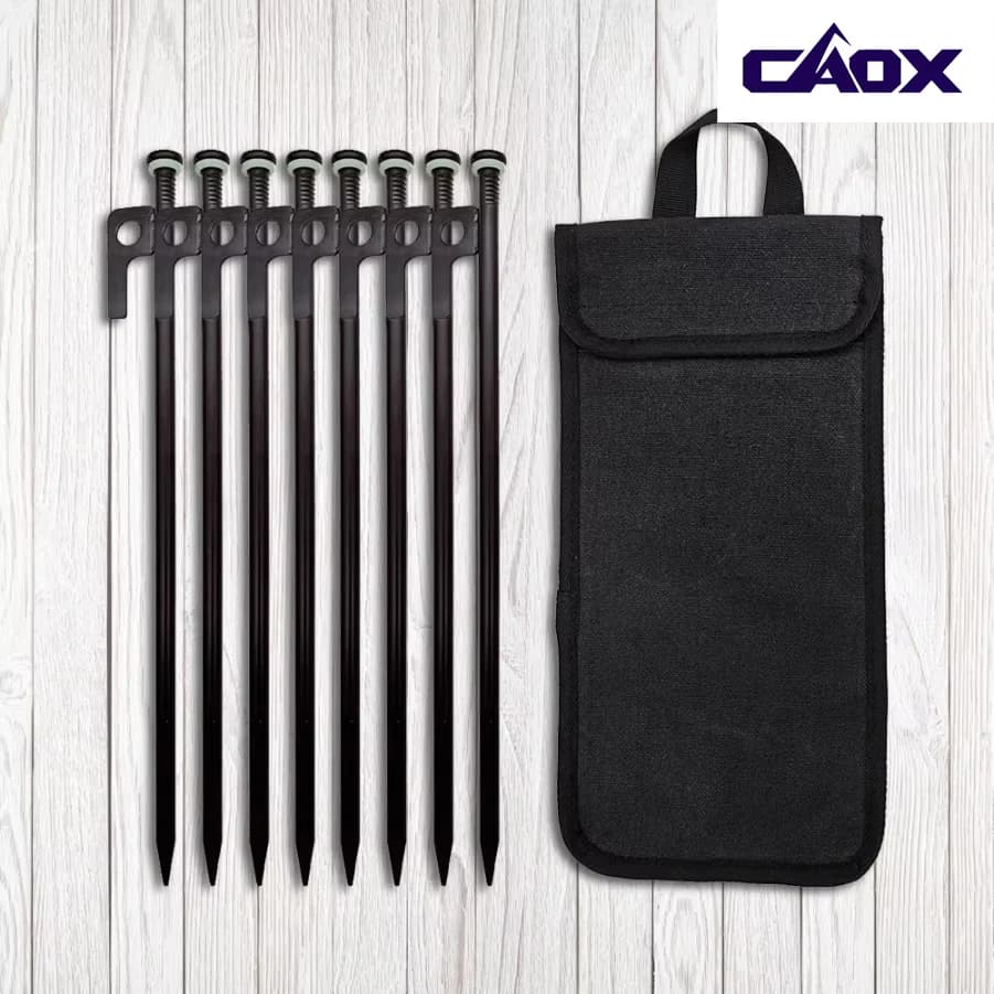 4/8pc Heavy Duty Ground Screw Tent Pegs | Forged Steel Anchors | Camping & Outdoor Spikes - Thumbnail 2