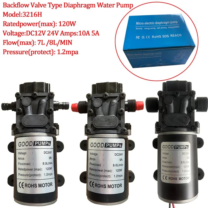 3216H Condensate Pump | 12V/24V 120W | 7-8L/min Reflux Diaphragm - Thumbnail 3