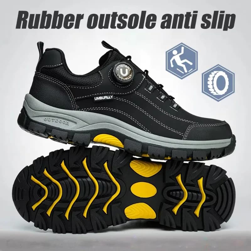 Black Leather Safety Wellington Boots | Steel Toe & Midsole | Industrial Workwear - Thumbnail 4