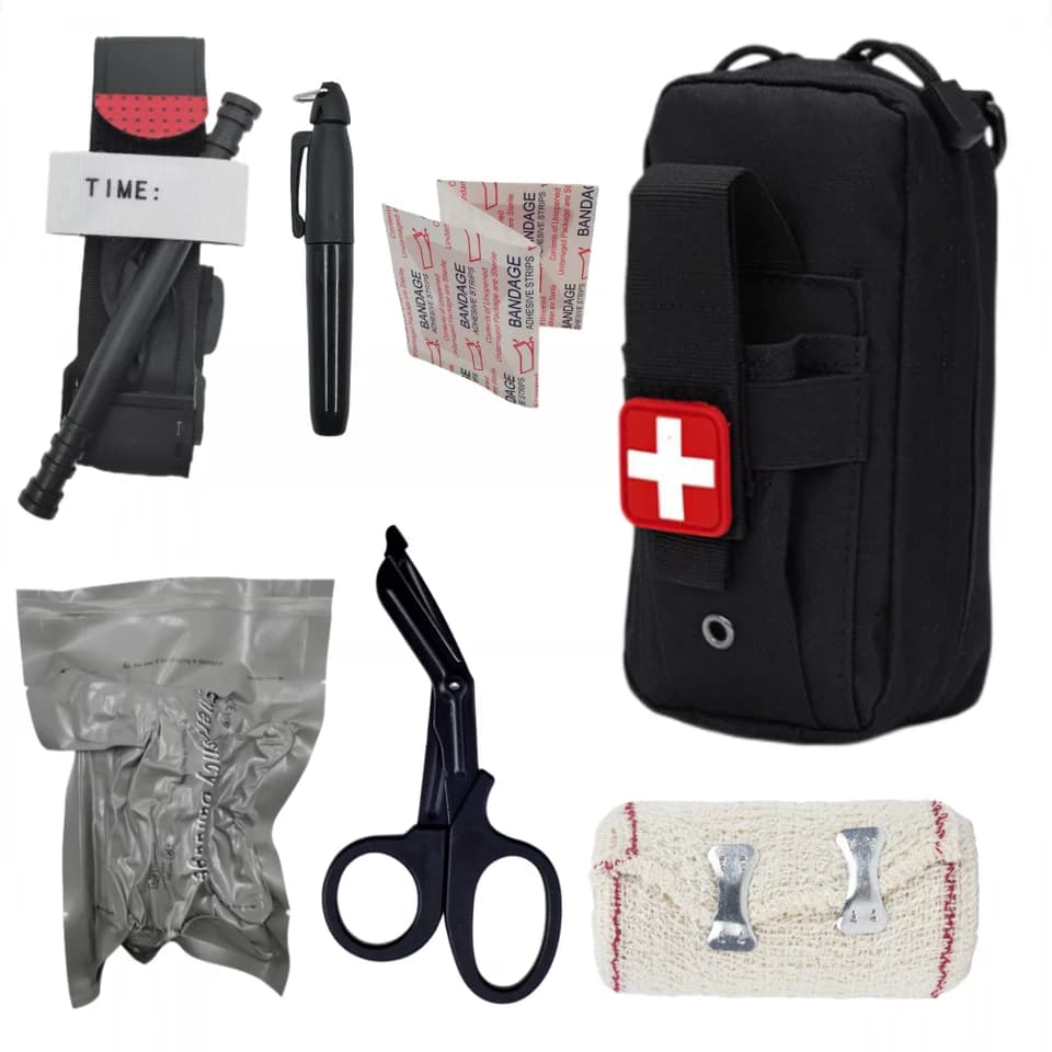 Molle First Aid Kit | Tourniquet & Scissor Bandage | IFAK Hunting/Survival Kit - Thumbnail 3