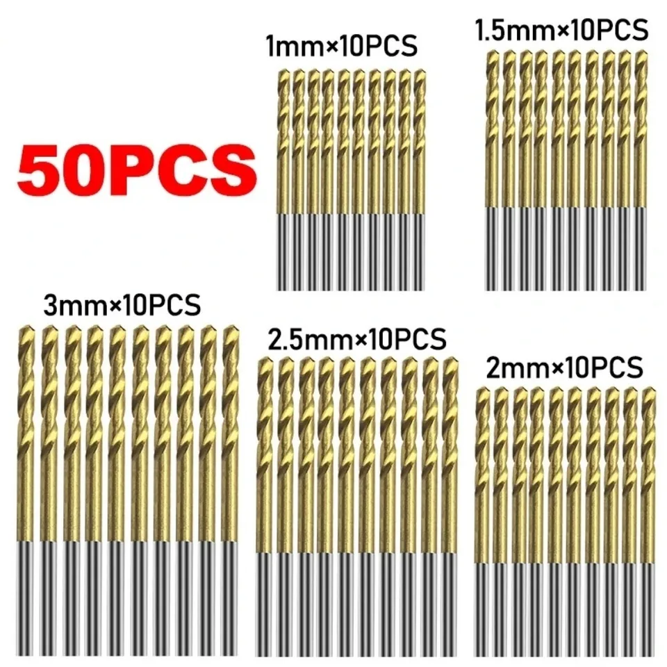 50pc HSS Titanium Drill Bit Set | Straight Shank | For Handheld Drills - Thumbnail 5