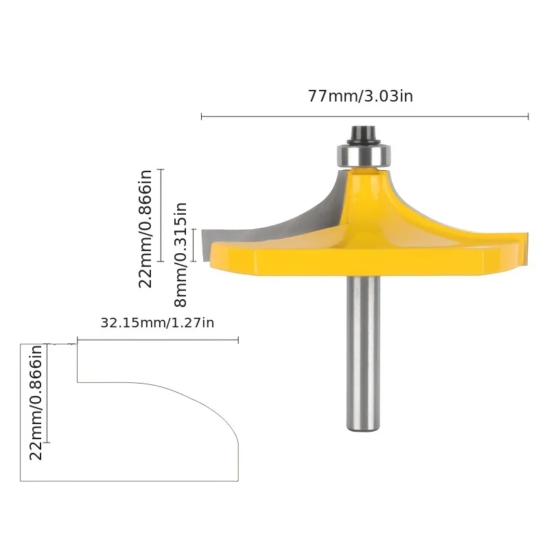 & Cabinet router bits | 8mm Shank | For Wood Profiling & Edging - Thumbnail 6