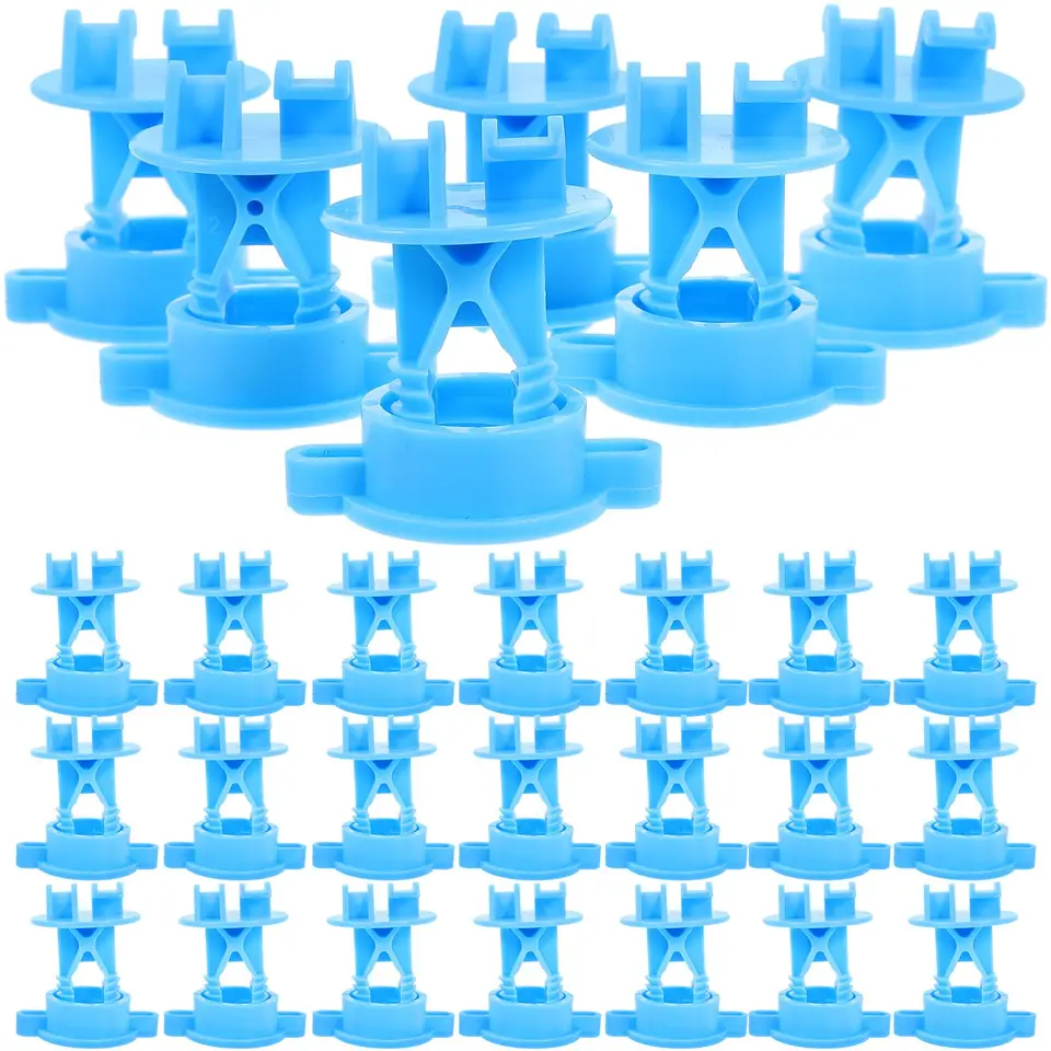 50x Electric Fence Insulators: multiple identical blue plastic components on a white background.