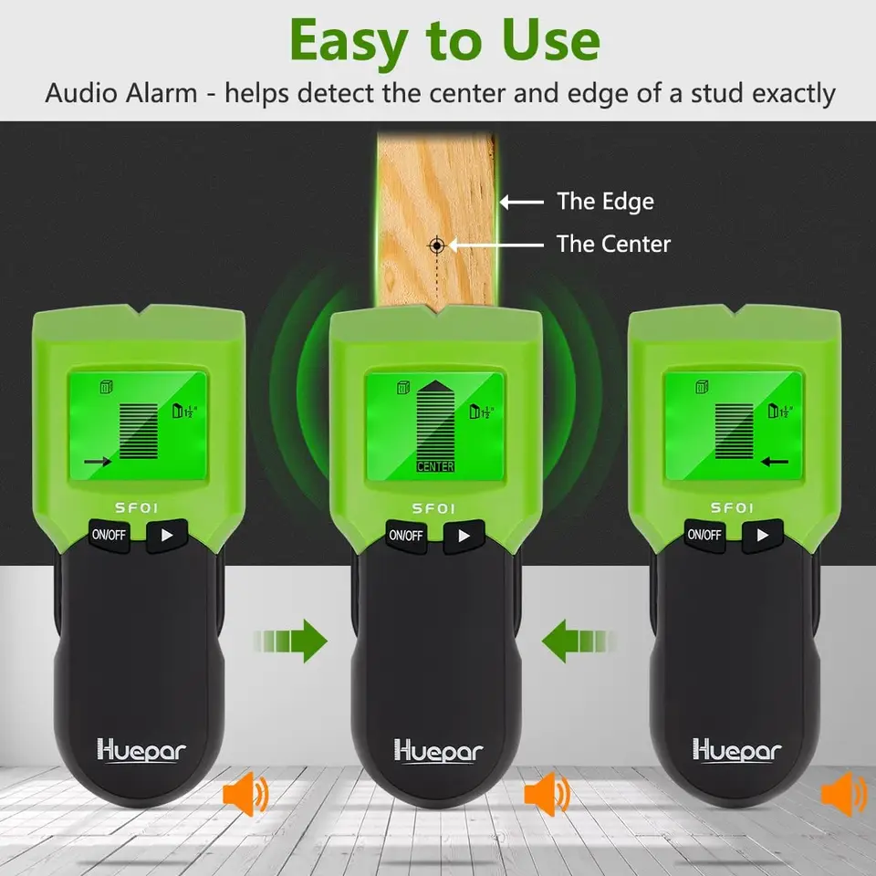 Huepar Stud Finder | 5-in-1 Wall Scanner | Wood, AC Wire & Metal Detection - Thumbnail 6