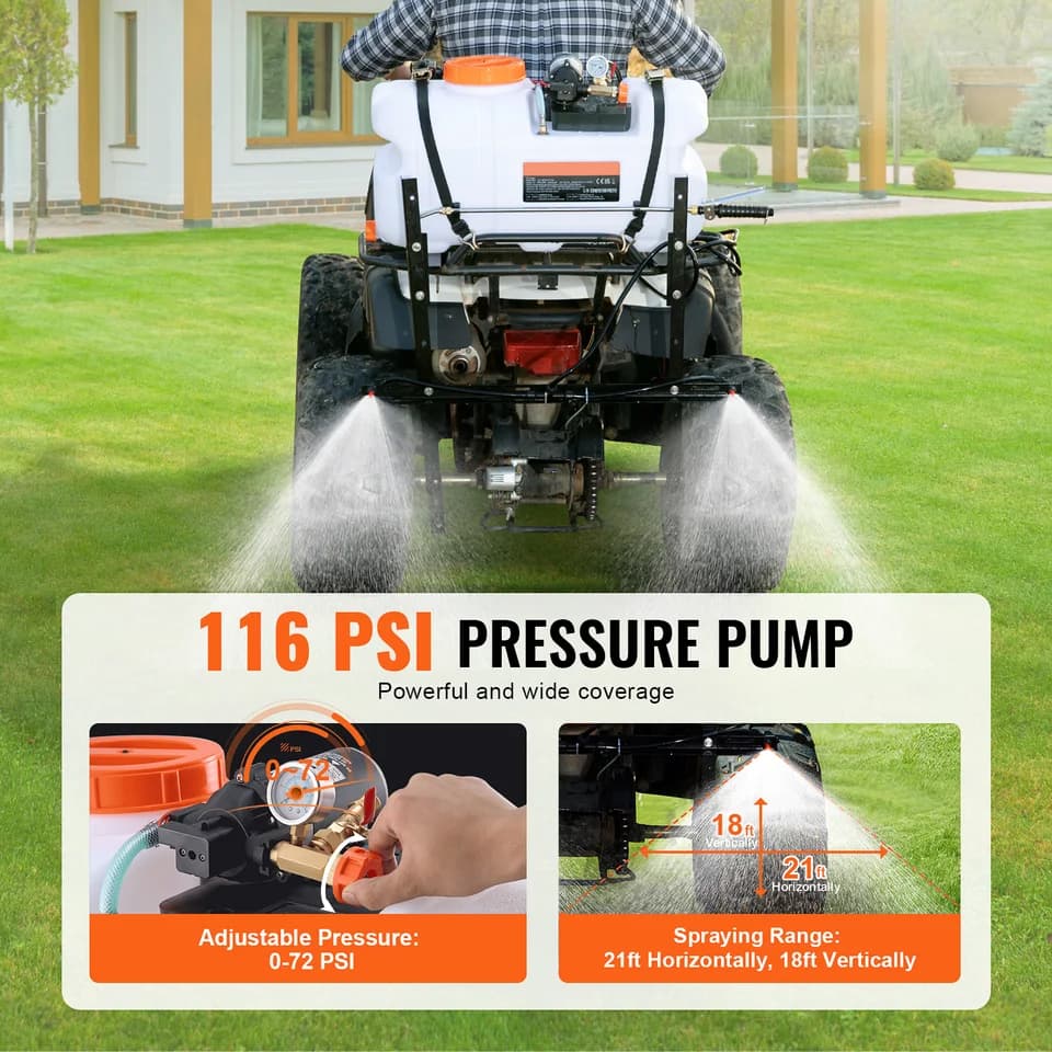 60L ATV Knapsack Weed Sprayer | 12V Pump & Nozzle Boom | UTV Garden Sprayer - Thumbnail 5
