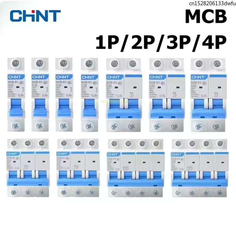 CHINT NXB-63 Miniature Circuit Breaker | 1P-4P, 230/400V AC | DIN Rail Mount - Thumbnail 3