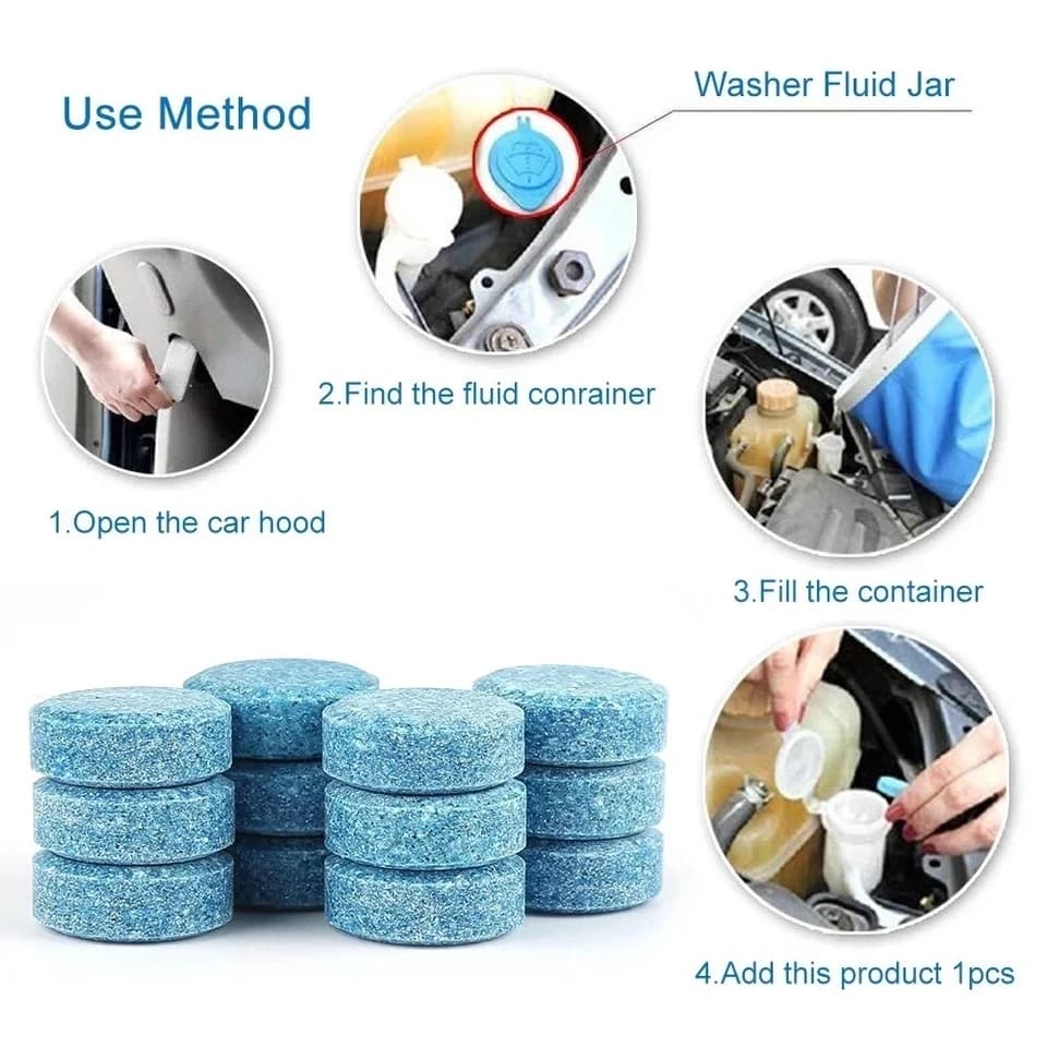 Car Brake Cleaner Spray | Windscreen Washer Tablets | Concentrated Effervescent Cleaner - Thumbnail 5