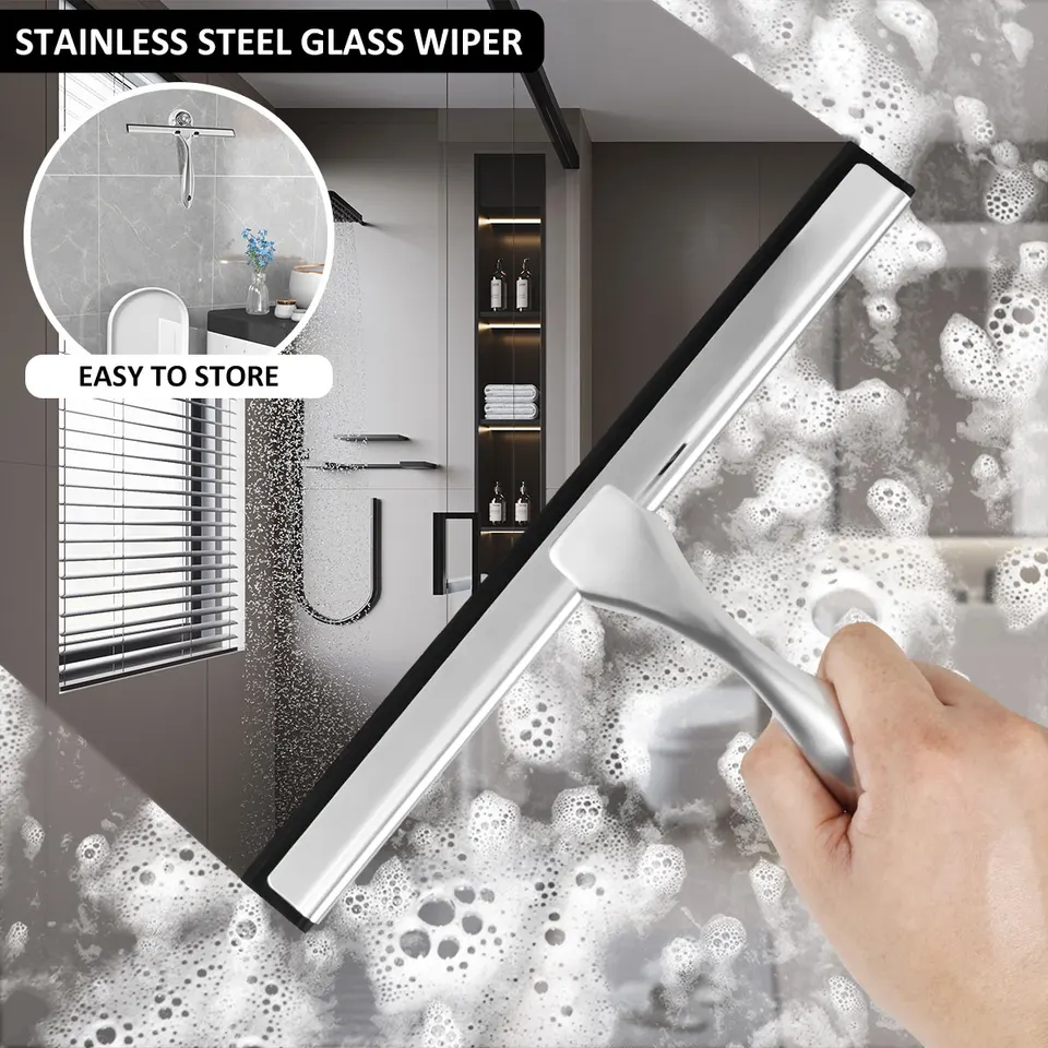 Stainless Steel Window Squeegee | Suction Cup Mount | Multi-Purpose Cleaning Tool - Thumbnail 5
