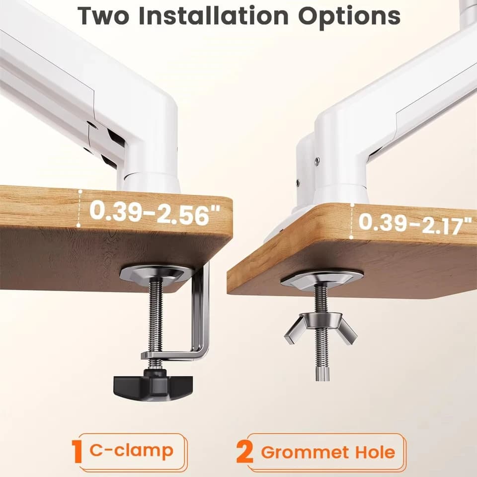 Dual Monitor Stand | 13-32" Screens, 180° Swivel | Home & Office Use - Thumbnail 5