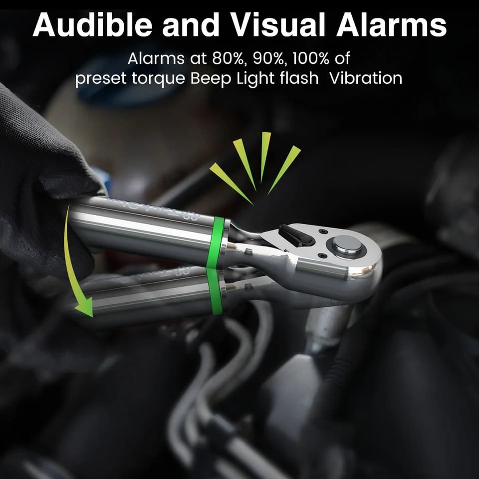 Digital Torque Wrench | 3/8" Drive, 0-220Nm | Motorcycle/Car Care - Thumbnail 7