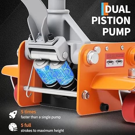 Jack for Changing Tires | Heavy-Duty 3 Ton Low Profile | Dual Piston Pump - Thumbnail 5