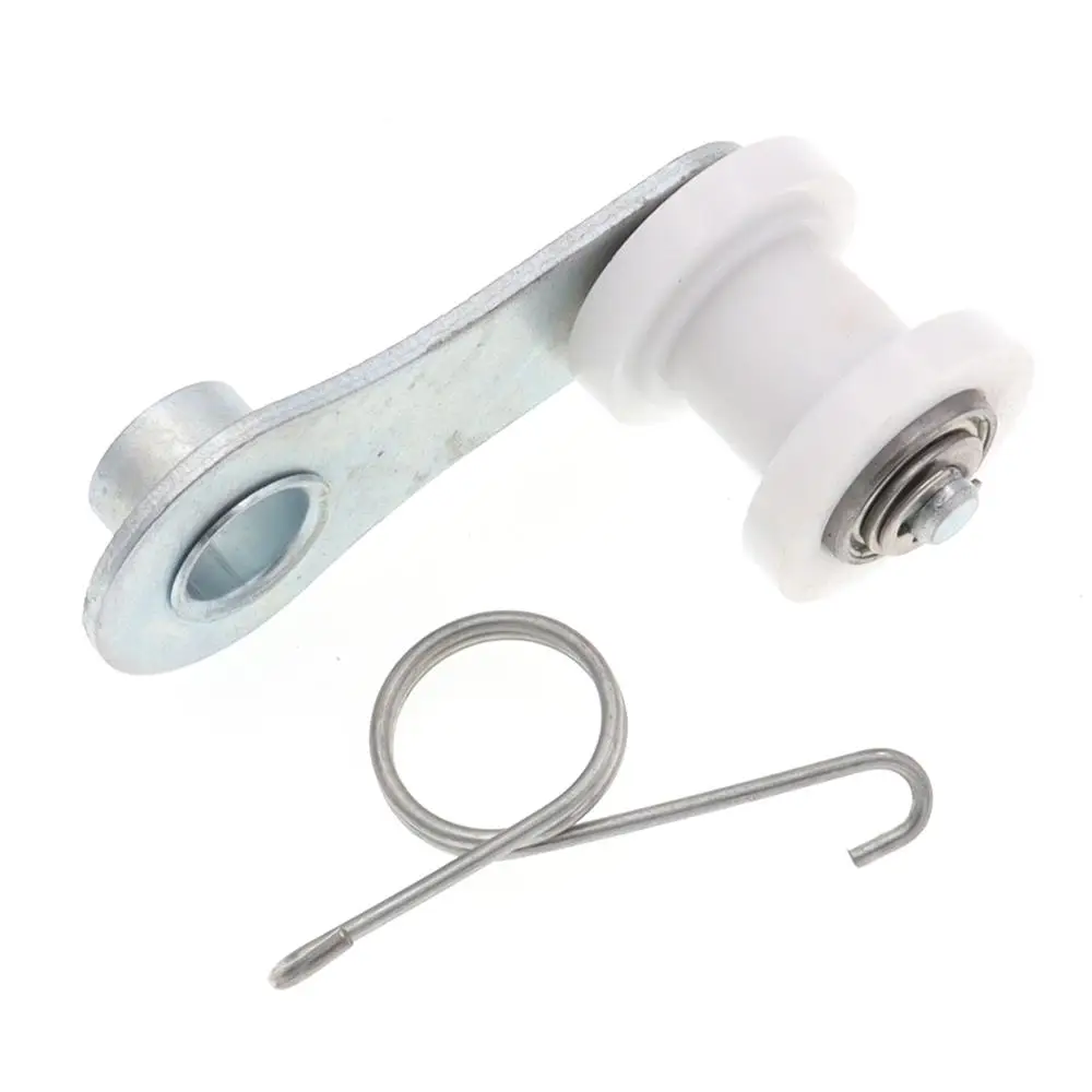 Motorcycle chain tensioner adjuster with spring, compatible with 50cc, 110cc, 125cc, and 140cc scooters, pit bikes, dirt bikes, and ATVs.