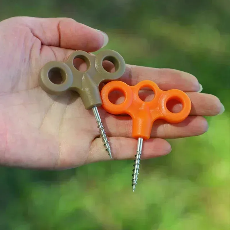 Heavy-Duty Ground Screw Stakes | Stainless Steel Tent & Tarp Anchors | 10pc - Thumbnail 4