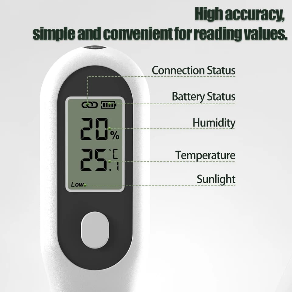 Zigbee Soil Moisture Meter | Temp & Humidity LCD Display | Smart App Control for Plants - Thumbnail 5