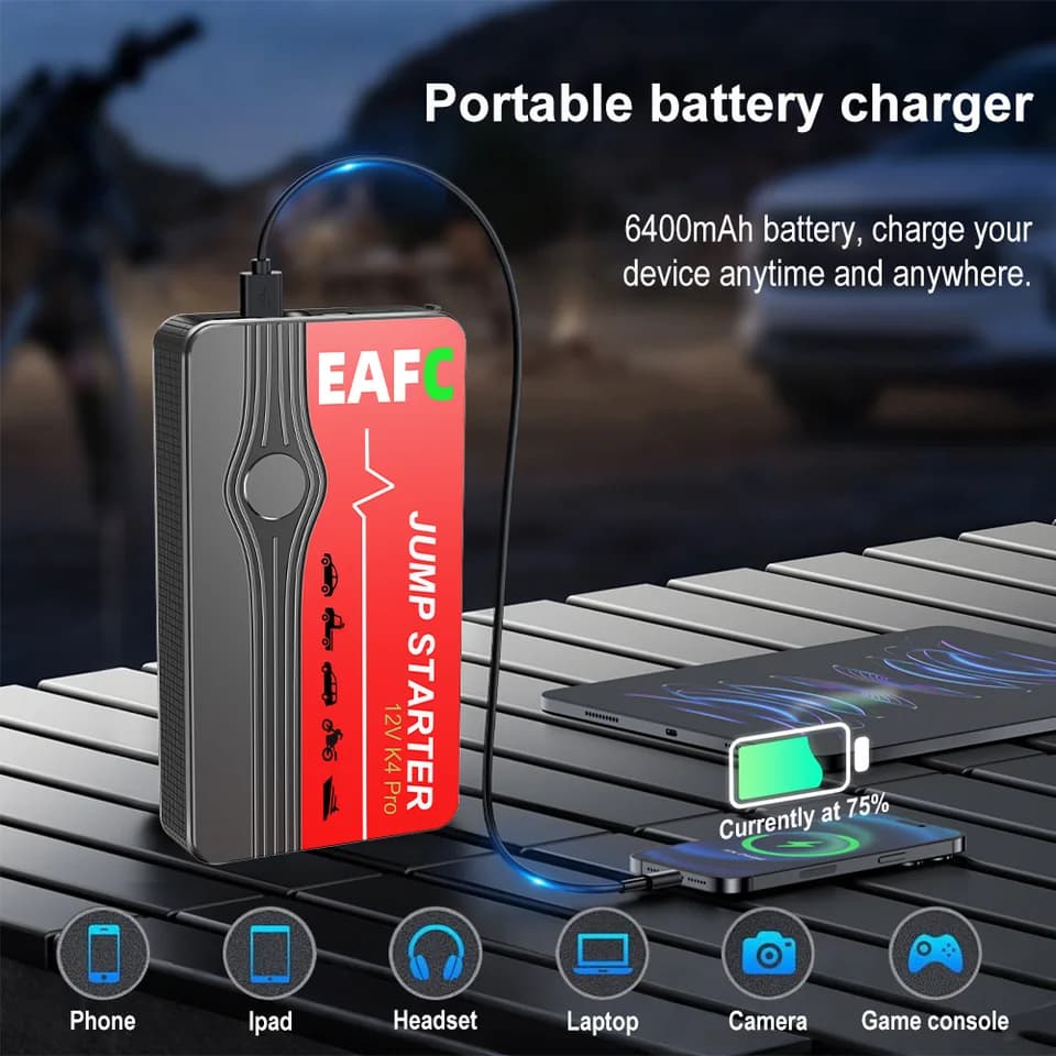 Jump Starter Power Bank 600A | Portable 12V Auto Starting Device | For Petrol Vehicles - Thumbnail 5