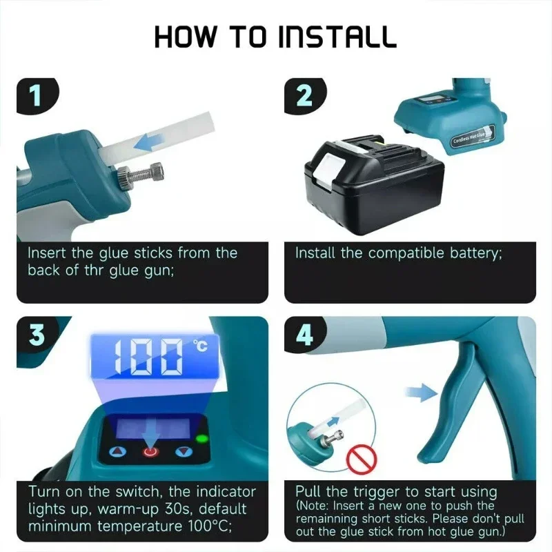 Makita 18V-21V Cordless Glue Gun | Digital Temp Control | DIY & Repair - Thumbnail 6