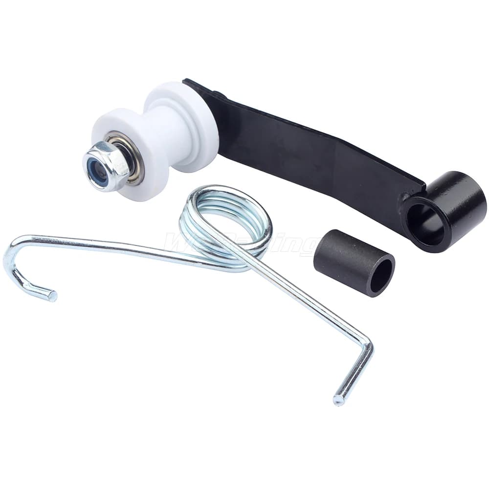 Chain slider tensioner and guide roller kit for 70cc to 250cc ATVs, pit bikes, dirt bikes, and quad buggies.