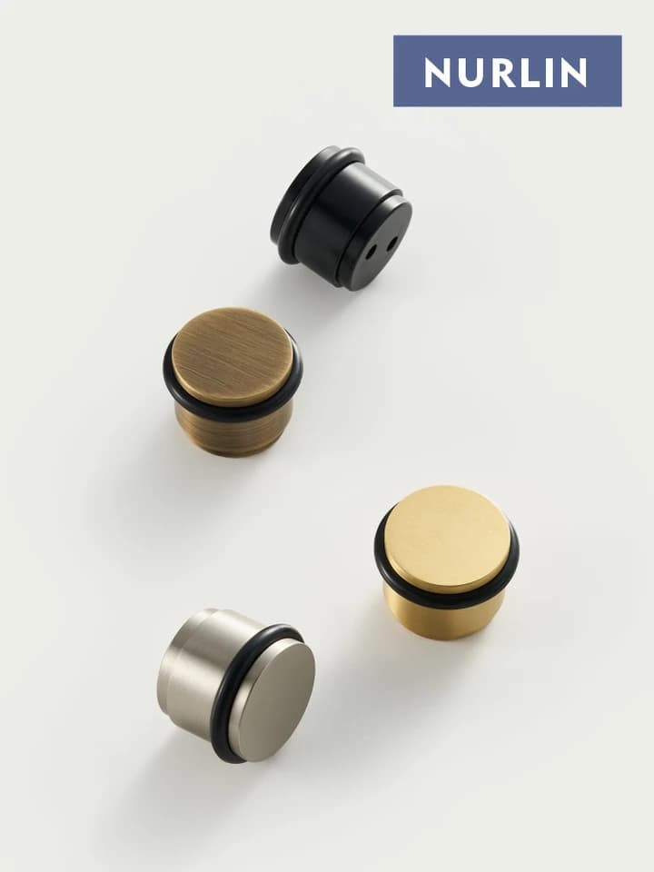 Nurlin Brass Rubber Door Stopper | Heavy Duty | Indoor & Outdoor Use - Thumbnail 4