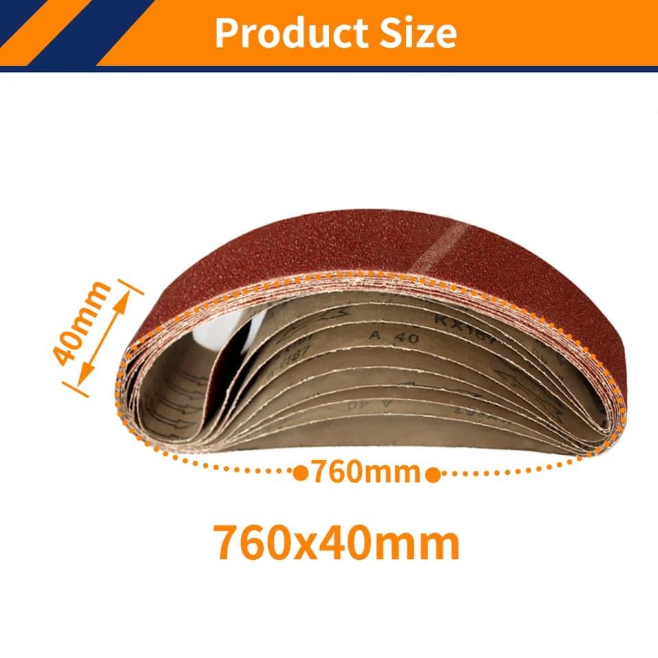 40x760mm Sanding Belts | For Angle Grinder Attachment | 40-1000 Grit Pack - Thumbnail 4