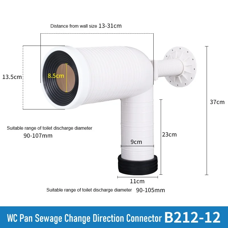 Flexible Pan Connector | Max 470mm Extendable | Toilet Drain Renovation Outlet - Thumbnail 6