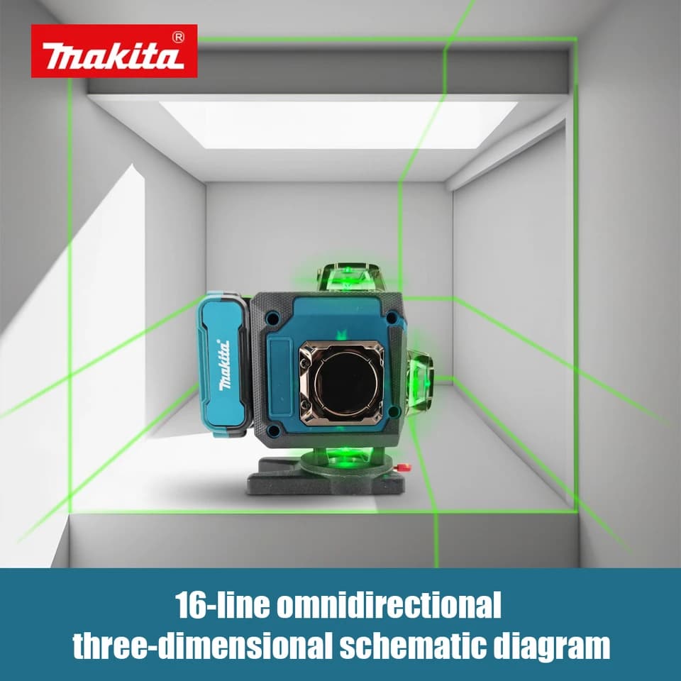 Makita Laser Level 360° X4 16-Line | Self-Levelling Outdoor | Precision Vertical Cross-Line - Thumbnail 5