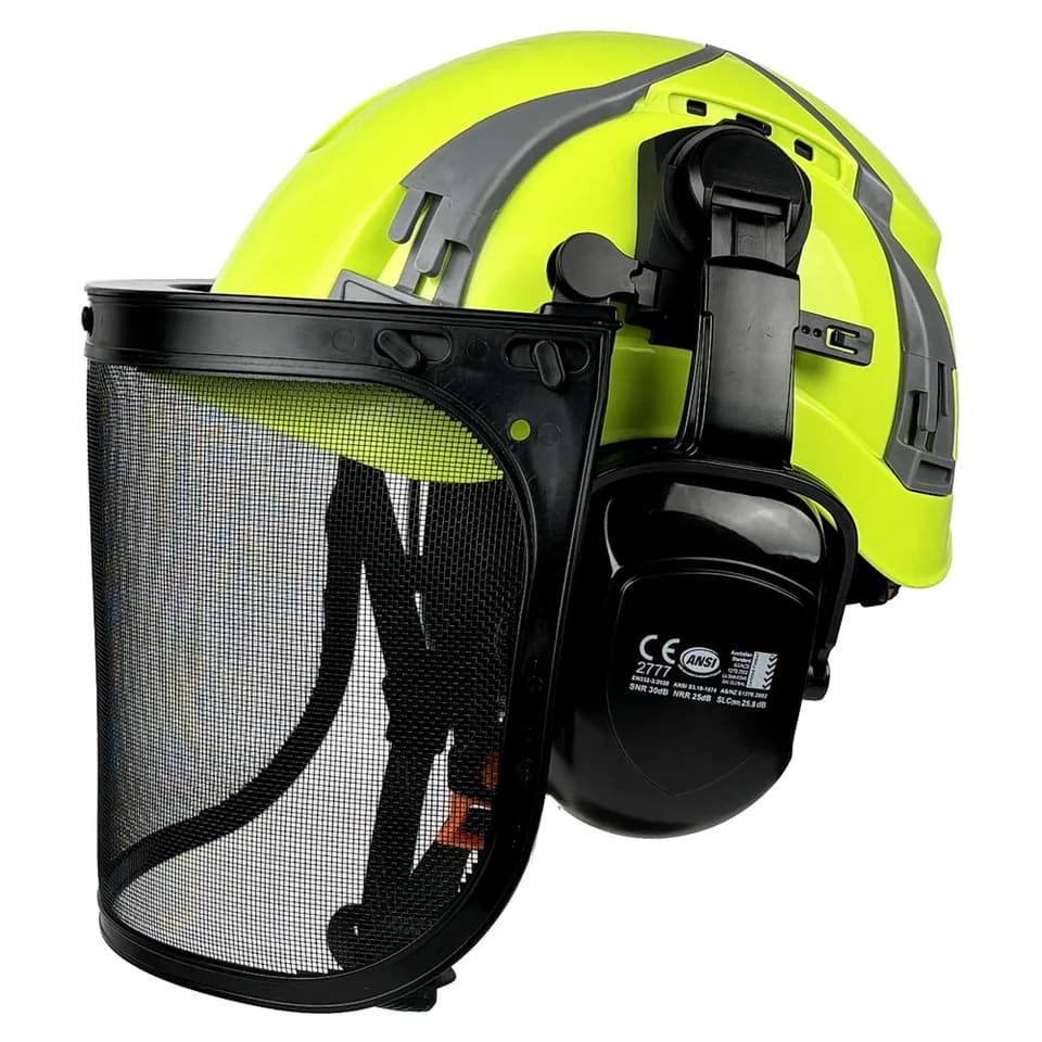Forestry Hard Hat | 3-in-1 Chainsaw Safety | Mesh Visor & Earmuffs - Thumbnail 2
