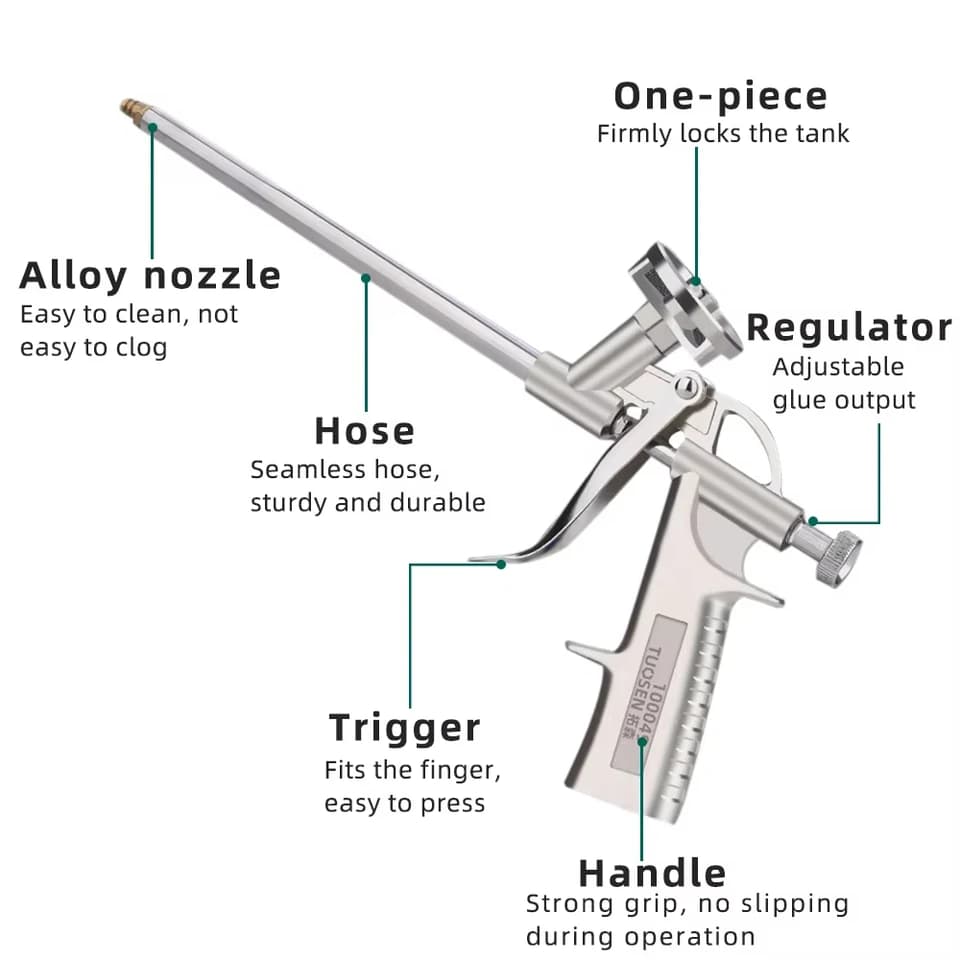Cartridge Gun for Sealant | All-Metal PU Foam Applicator | Trade & DIY - Thumbnail 5