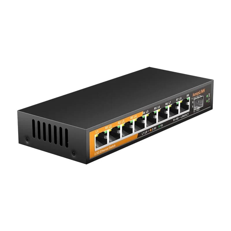 9-Port Multi-Gigabit Network Switch | 8x 2.5G RJ45, 1x 10G SFP+ Uplink | Unmanaged Expansion - Thumbnail 2