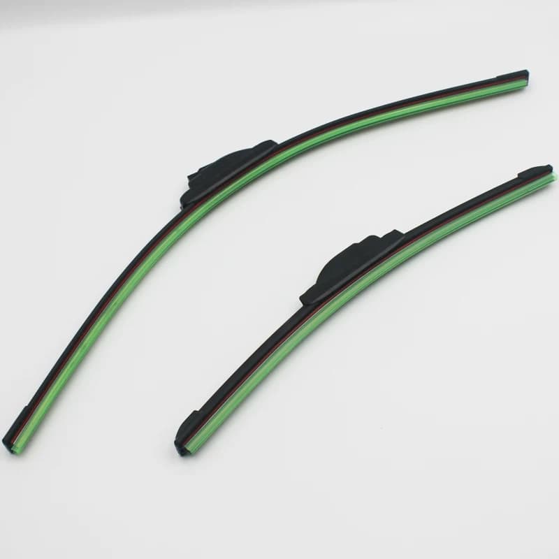 Universal soft double-layer rubber frameless bracketless car wiper blades, available in sizes like 14", 16", 19", 20", 21", 22", 24", and 26 inch wiper blades.