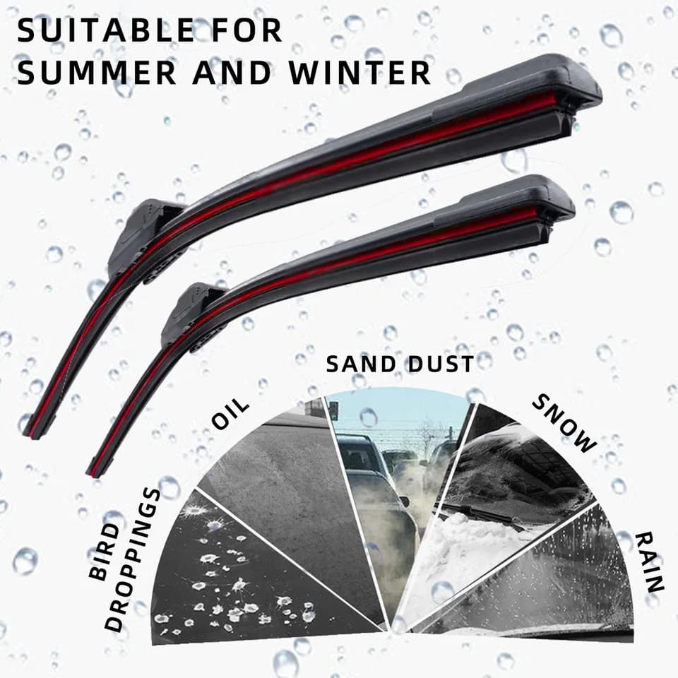 26 Inch Wiper Blades | All-Weather Frameless | Windshield Wipers Set - Thumbnail 5