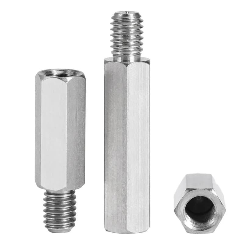 Ladder Standoff Hex Spacers: Three metal standoffs on a plain white background.