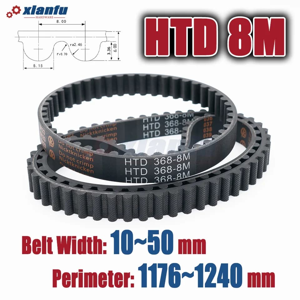 HTD 8M Timing Belt | 1176-1240mm Perimeter | CNC Transmission Drive - Thumbnail 2