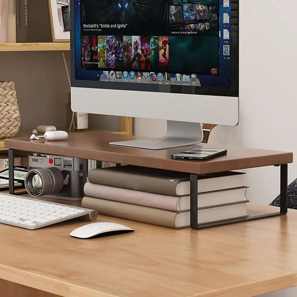 Monitor Stand | Ergonomic Desk Riser | Sturdy Desktop Organiser Shelf - Thumbnail 3