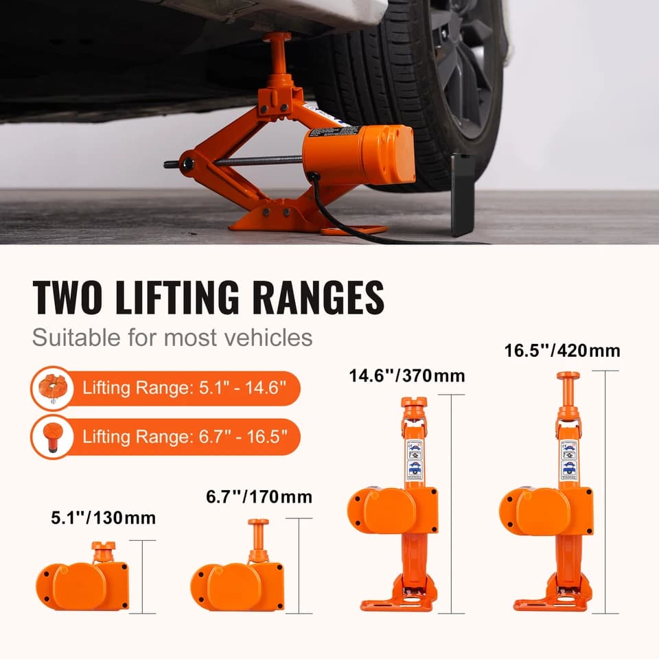 3 Ton Electric Scissor Car Jack for Changing Tyres | 12V Portable SUV Truck Lift - Thumbnail 4