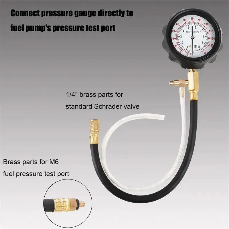 Pressure Gauge Tester Kit | 140PSI Injector Pump Tool | Automotive Gas - Thumbnail 4