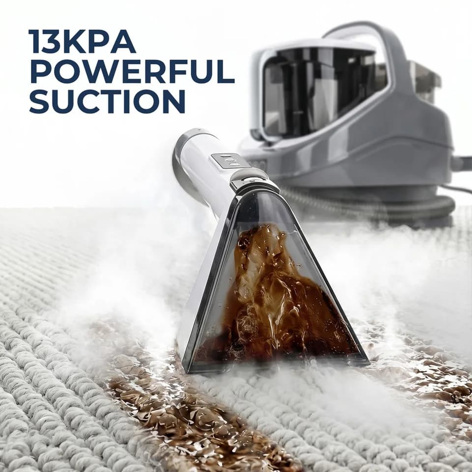 Cleaner Carpet Cleaner | 13kPa Suction & 100°C Steam | 1300W Upholstery - Thumbnail 4
