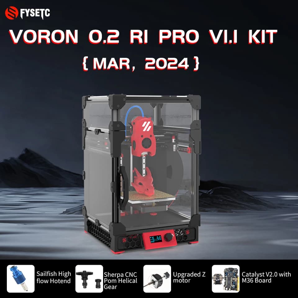 Voron 0.2 R1 V1.1 Pro 3D Printer Kit | M36 Motherboard | High-Flow Hotend - Thumbnail 3