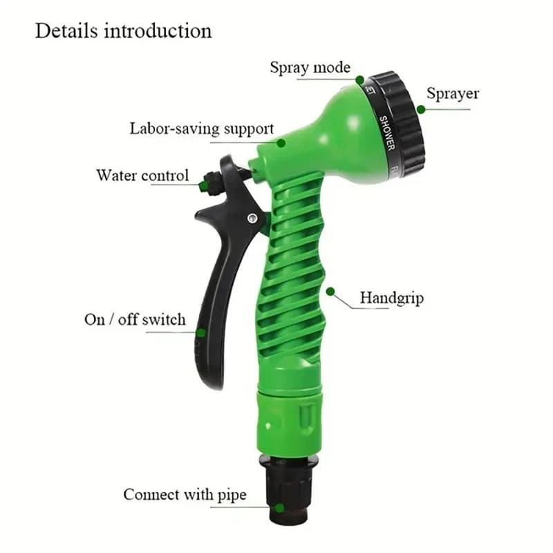 Expandable Garden Hose | High-Pressure Multi-Function | Cleaning & Watering - Thumbnail 5