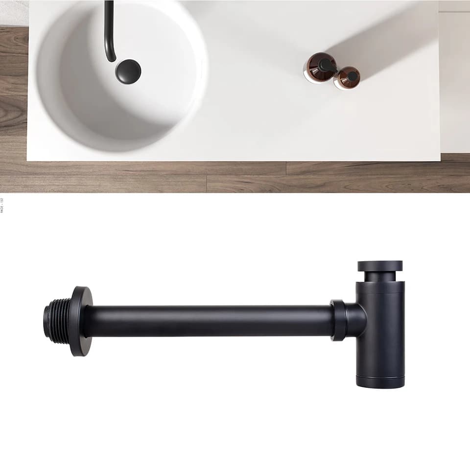 Bathroom Basin Black Bottle Trap | Sink Waste Siphon | Deodorising Drain Fitting - Thumbnail 2