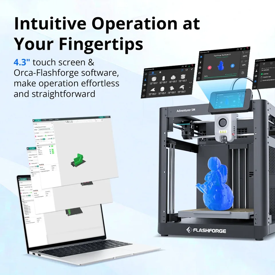 Flashforge Adventurer 5M 3D Printer | Max 600mm/s Fast Printing | Quick Detachable Nozzle - Thumbnail 4