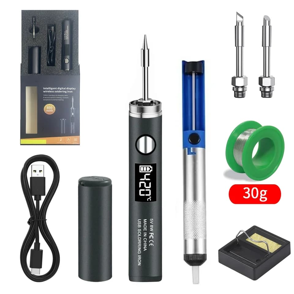 5V 8W USB Soldering Iron | Portable, Battery Powered | Repair & Welding Tool - Thumbnail 3