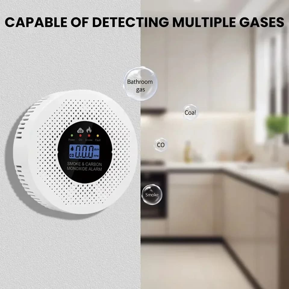 2-in-1 Carbon Monoxide Detector | Smart Home & High Sensitivity | Sound & Flash Alarm - Thumbnail 4