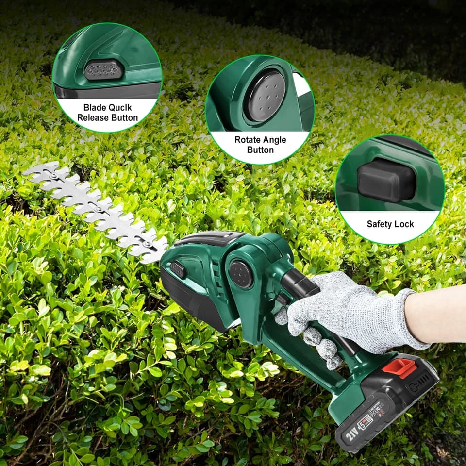 Cordless Hedge Trimmer | 2-in-1 Electric Power Tool | For Makita Battery - Thumbnail 6